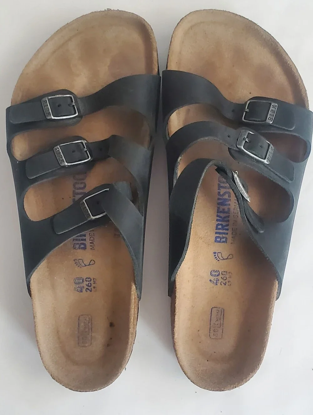Birkenstock Florida Birko-Flor Soft Footbed Women's Sandals Black Size 40 W9 M7 - Picture 2 of 12